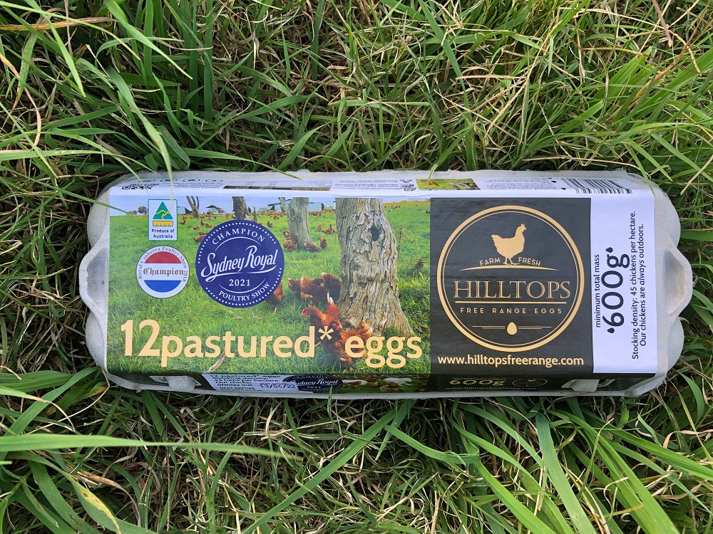 Hilltops eggs pastured eggs 600g package dozen
